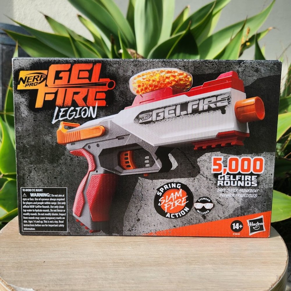 Nerf Pro Gelfire Legion Spring Action Blaster Gun 5000 Rounds 130 Hopper, Protec